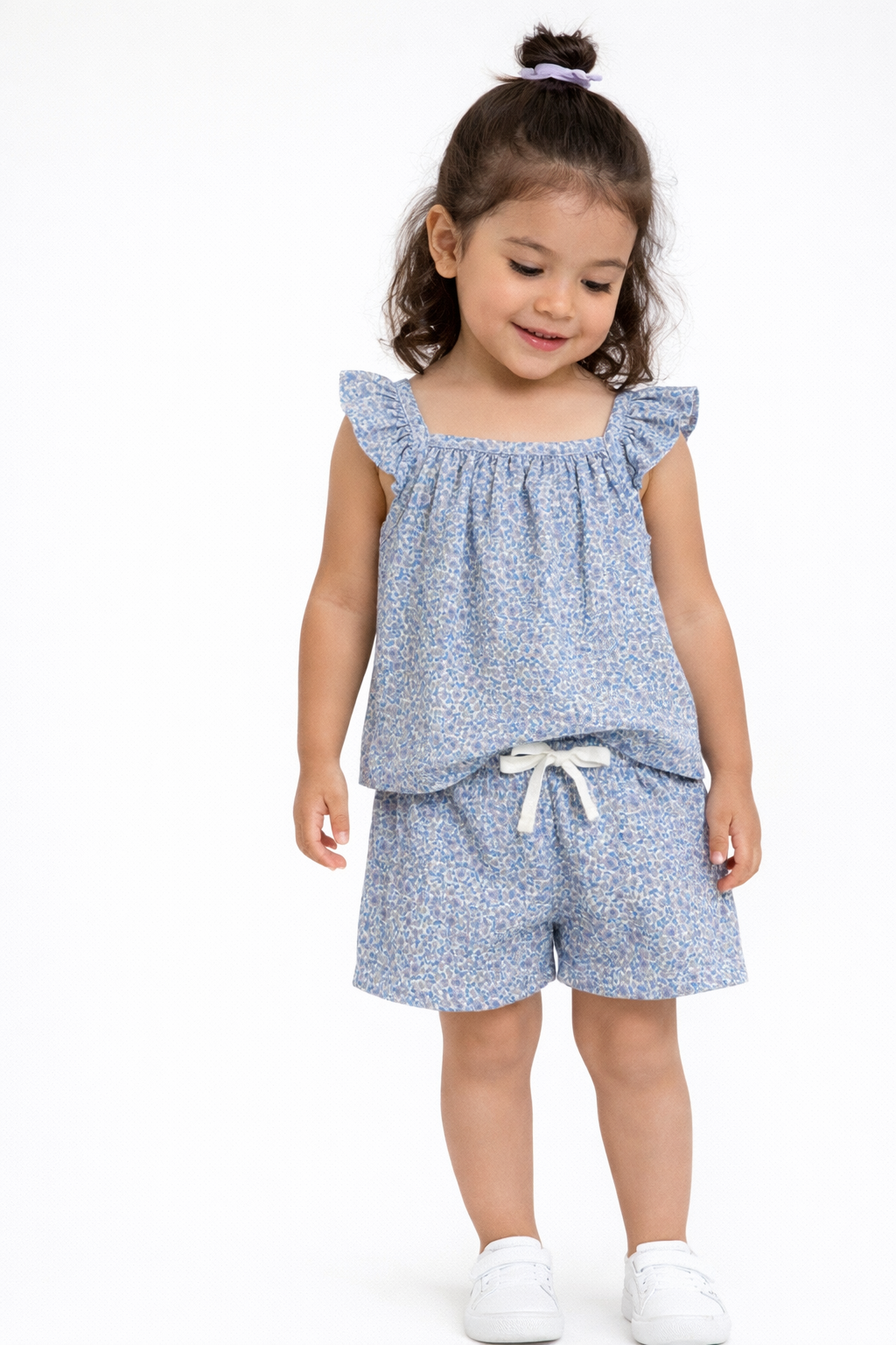 Organic Nora Muslin Tank & Short Set - Gianni Floral/Marino