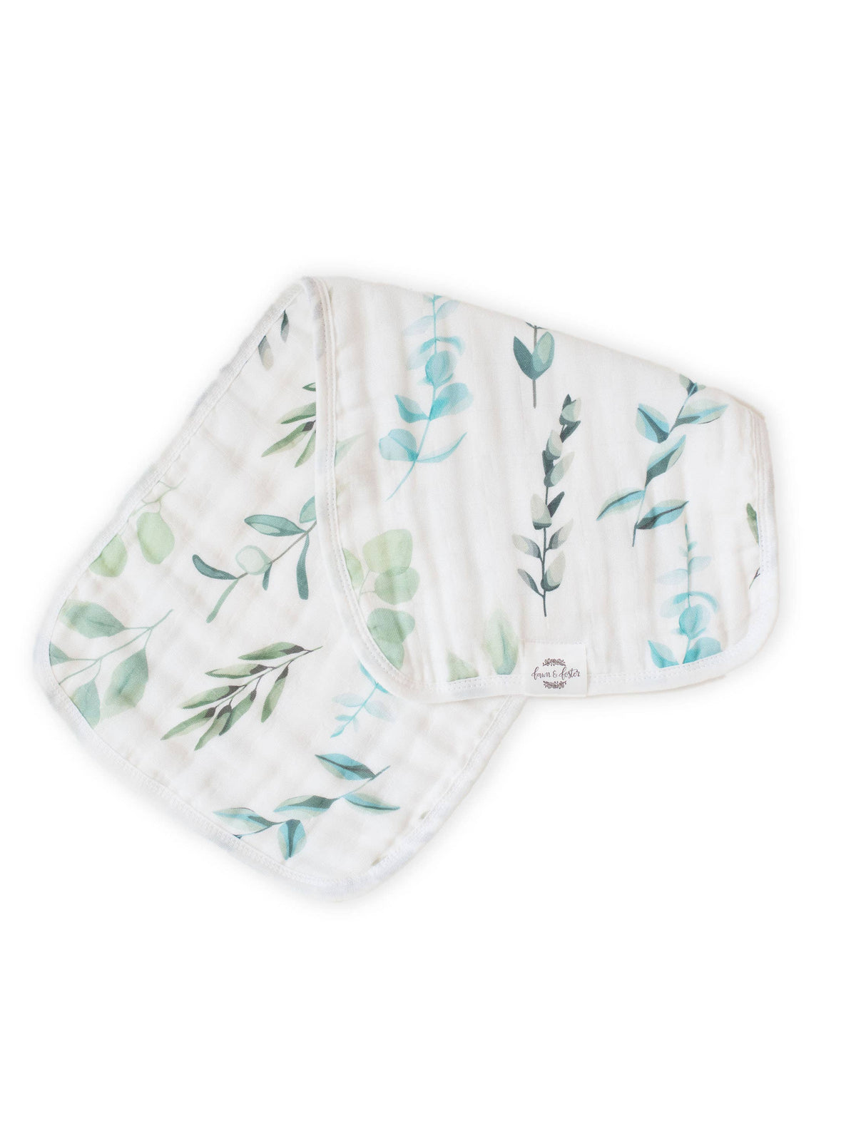 Organic Premium Oversized Absorbent 3-Pack Burp Cloths | Sage Leaves