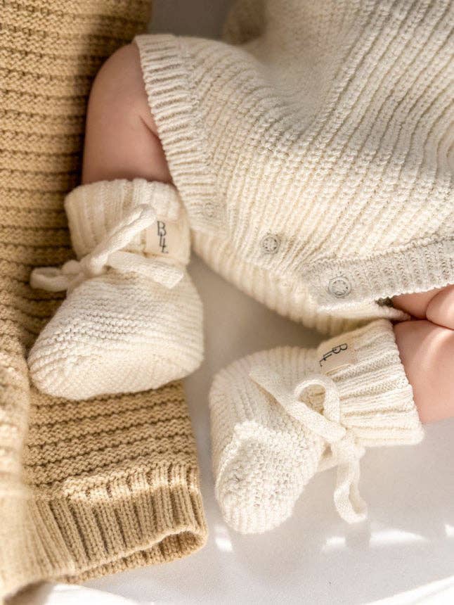 Knit Booties: Textured Cloud
