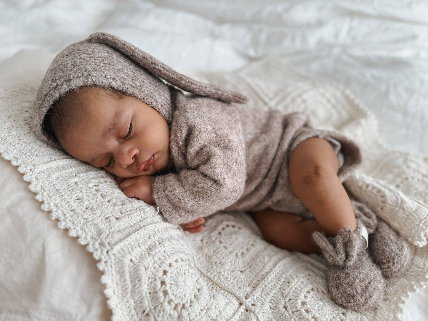 Bunny Ear Booties: Bunny Brown