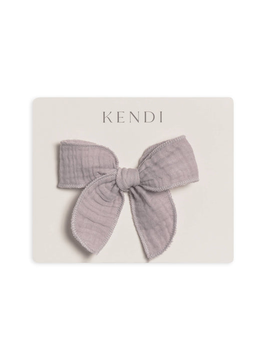 Baby & Kids Muslin Bow Clip - Lilla
