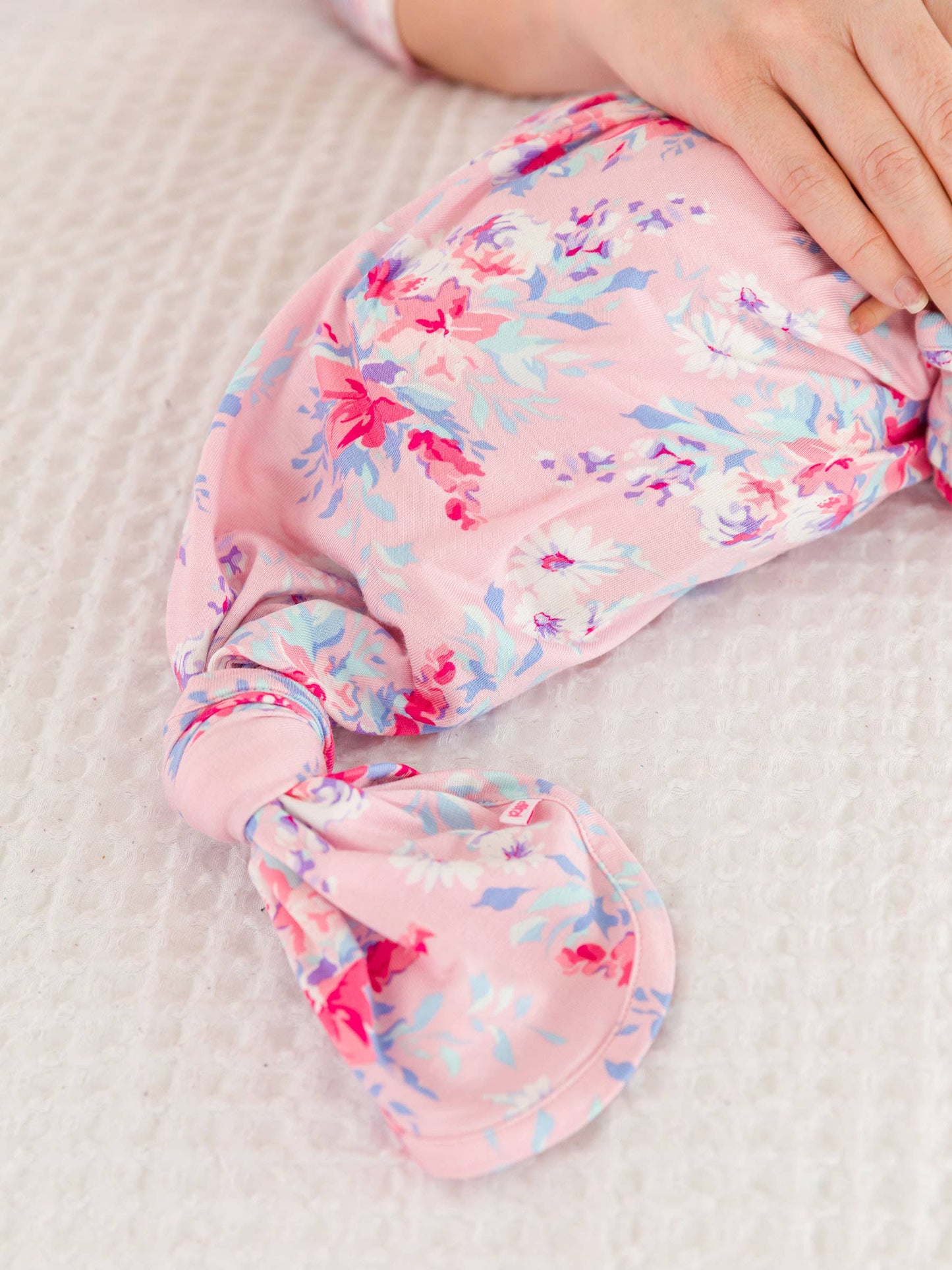 Pretty in Pink Floral Ruffle Knotted Sleep Gown & Bow Hat Set