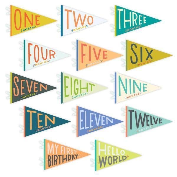 Baby Milestone Pennant Set: Little Kaleidoscope