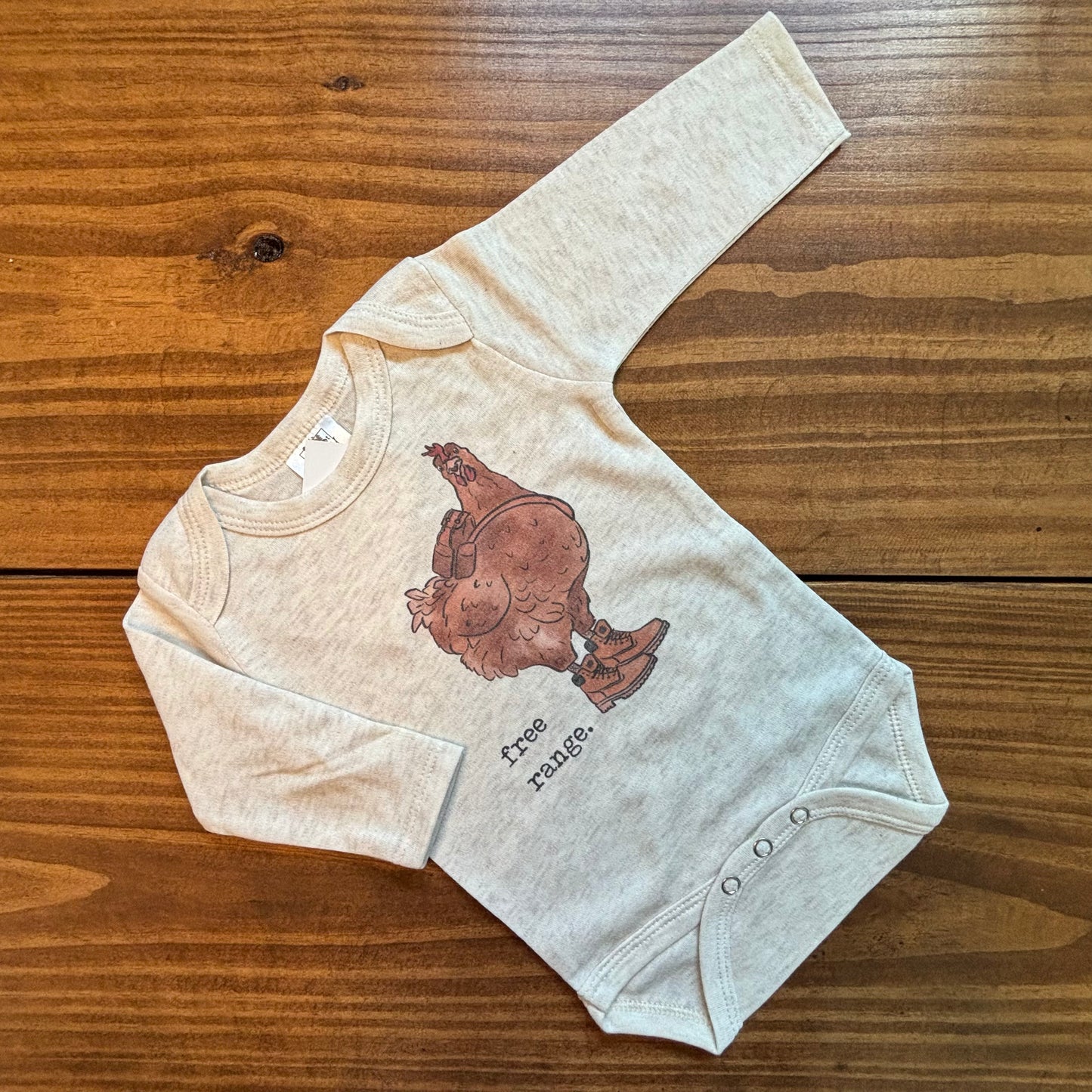 "Free Range" Chicken Ultra Soft Long Sleeve Onesie