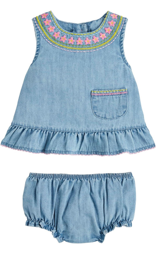 Rainbow Floral Pinafore Set