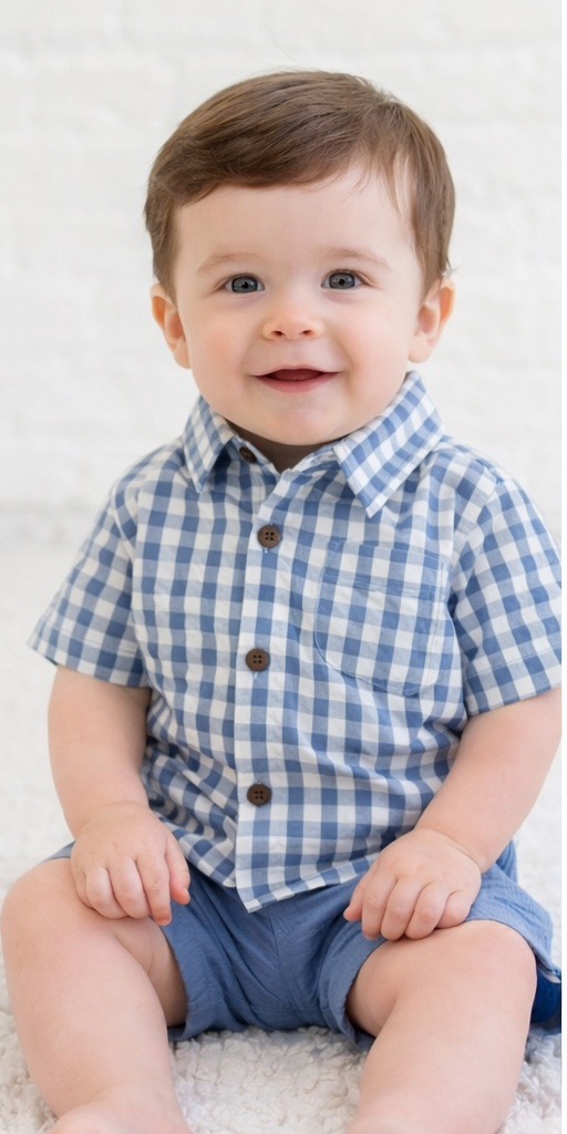 Landon Seersucker Collared Button Down Shirt - Gingham