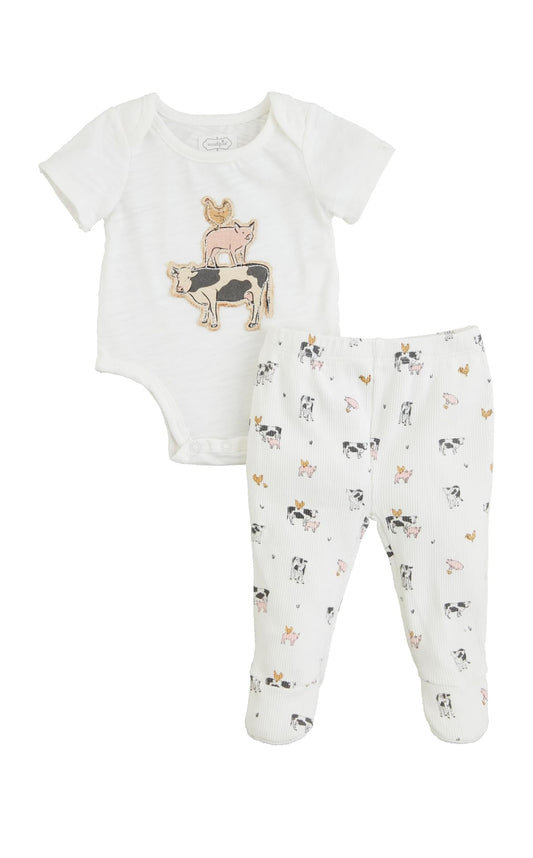 Farm Friends Baby Bodysuit Set