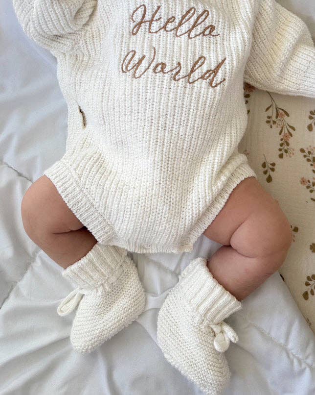 Knit Booties: Textured Cloud