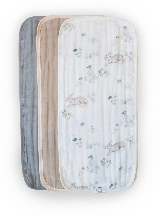 Organic Premium Oversized Absorbent 3-Pack Burp Cloths | Ivy Hollow