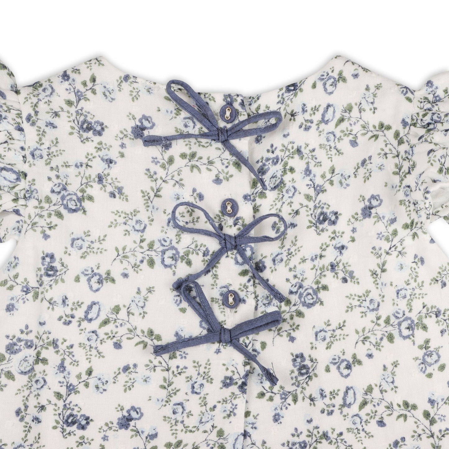 Celia Floral Baby Bow Blouse +Bloomer (Organic): Navy Ditsy Floral
