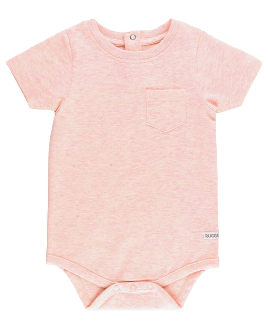 Baby Boys Pale Pink Short Sleeve Pocket Bodysuit