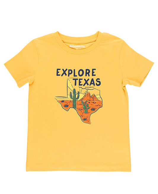 Toddler Boys "Explore Texas" Short Sleeve Graphic Tee: Yellow
